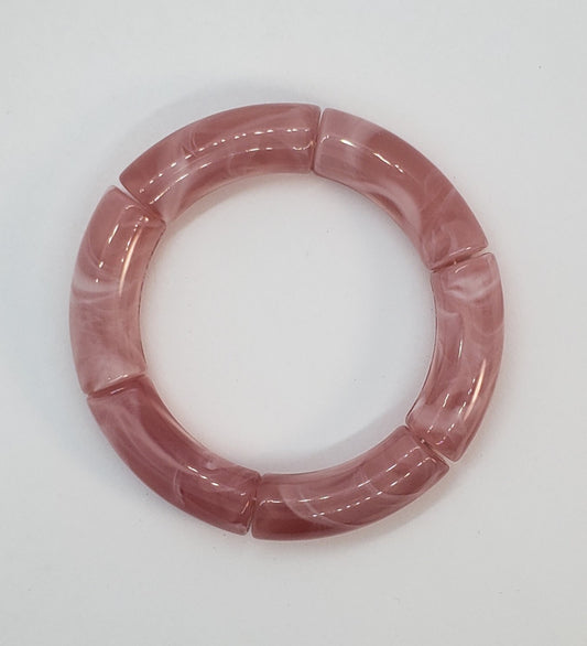 Pink Frost - Chunky Bamboo Bangle