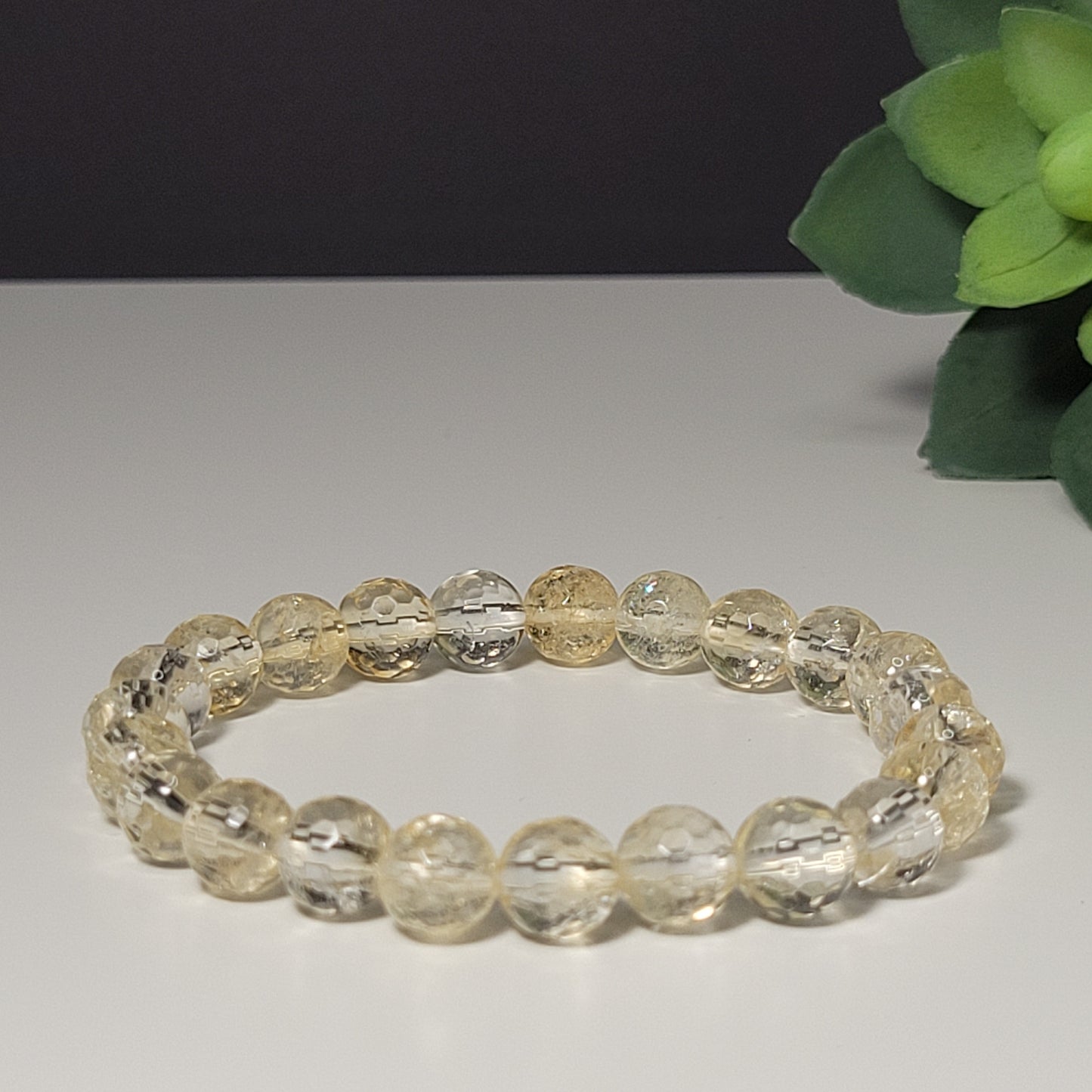 Citrine Faceted 8mm Gemstone Bracelet - For success & joy