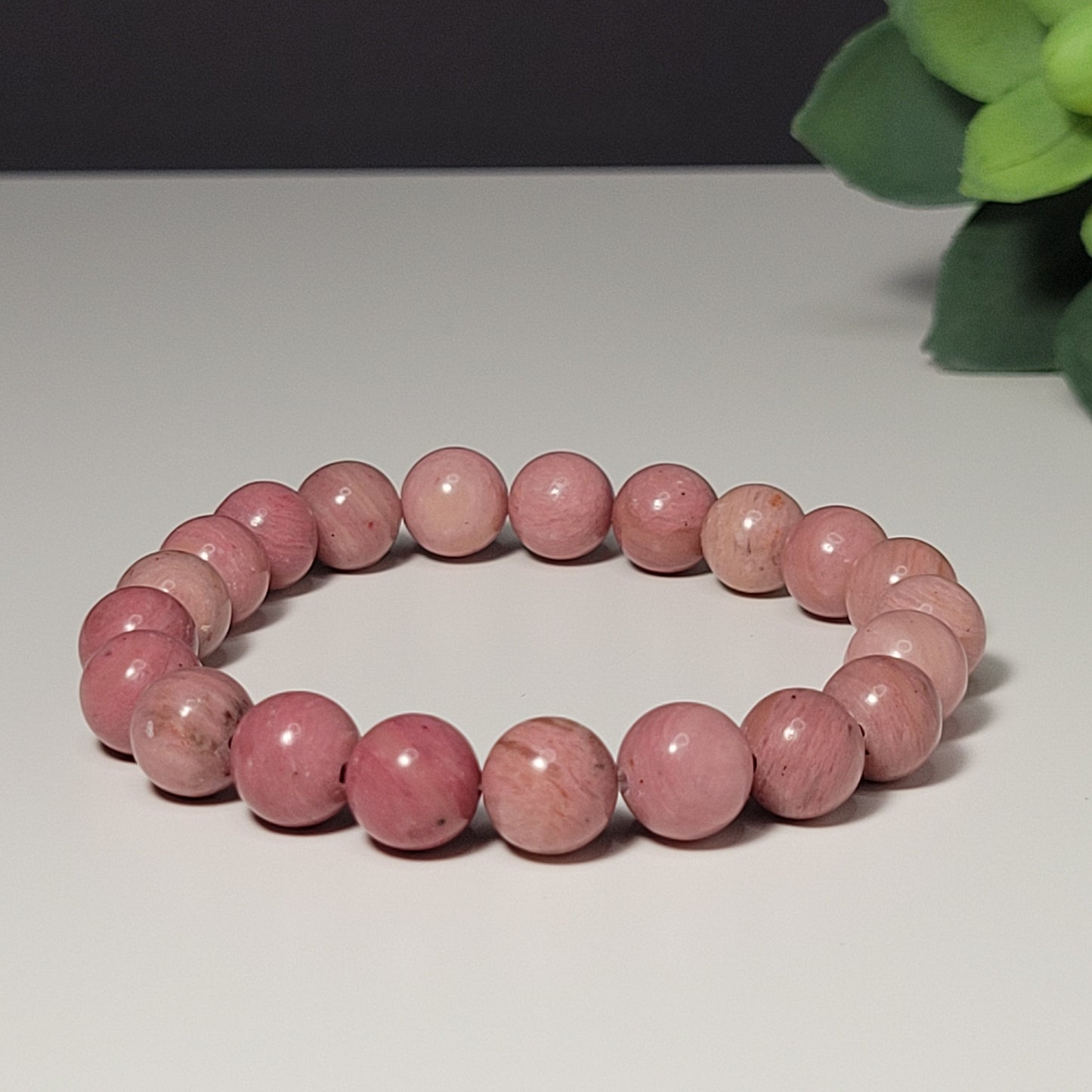 Rhodonite 8mm Gemstone Bracelet - For gratitude & generosity