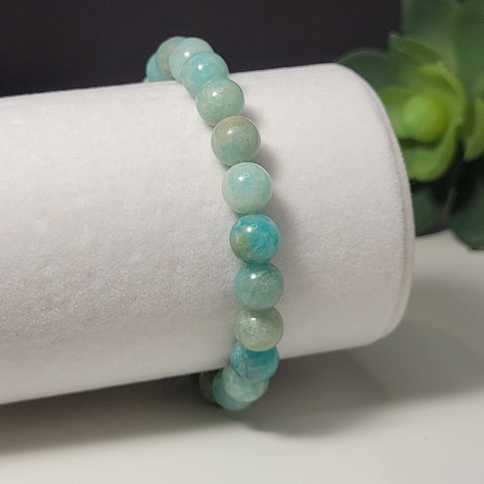 Amazonite 8mm Gemstone Bracelet - For confidence & courage