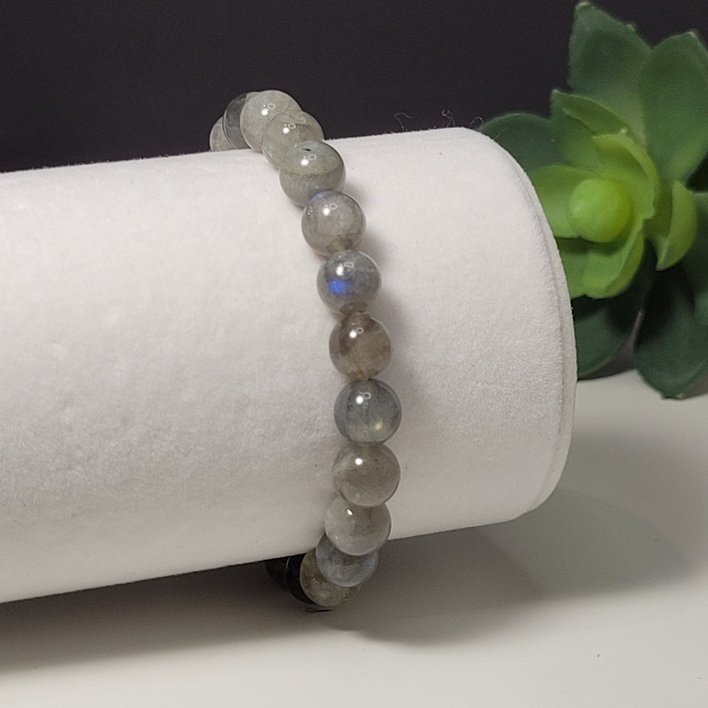 Blue/Grey Labradorite 8mm Gemstone Bracelet - For ritual work & protection