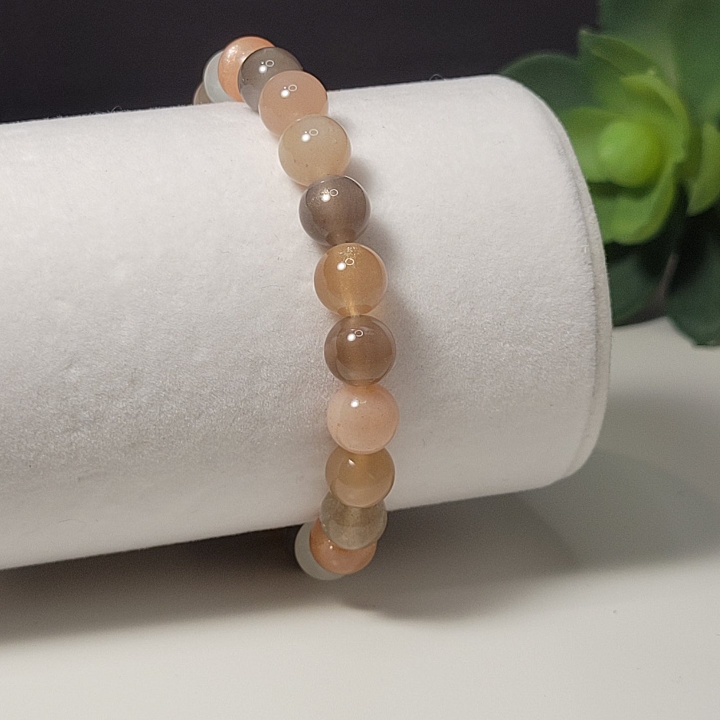 Rainbow Moonstone 8mm Gemstone Bracelet - For Self-Discovery & Protection