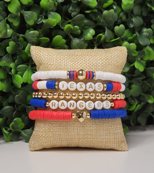 Texas Rangers Stackable Bracelets