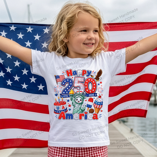 Happy 250 America - Rosey cheeks - White