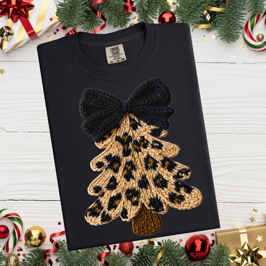 Leopard Christmas Tree Faux Yarn