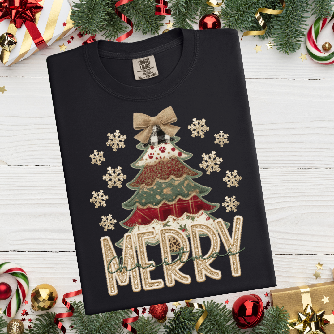 Merry Christmas Patchwork Tree