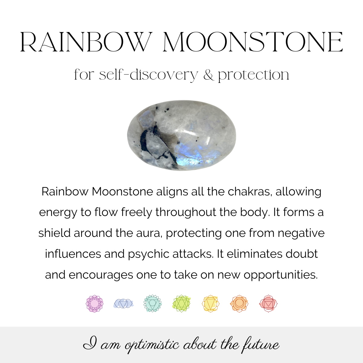 Rainbow Moonstone 8mm Gemstone Bracelet - For Self-Discovery & Protection