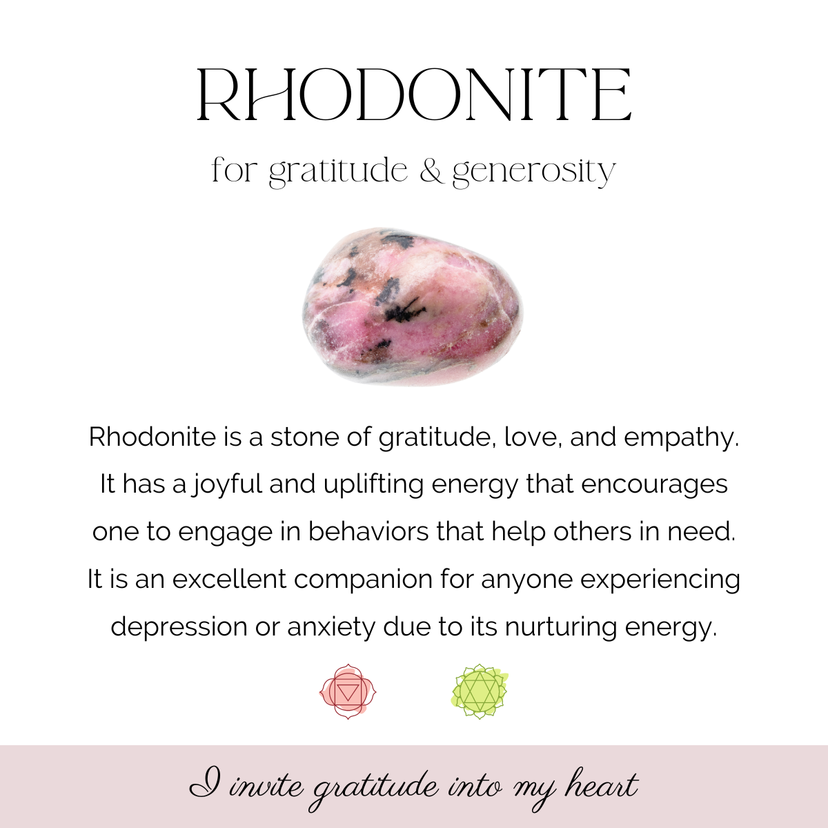 Rhodonite 8mm Gemstone Bracelet - For gratitude & generosity