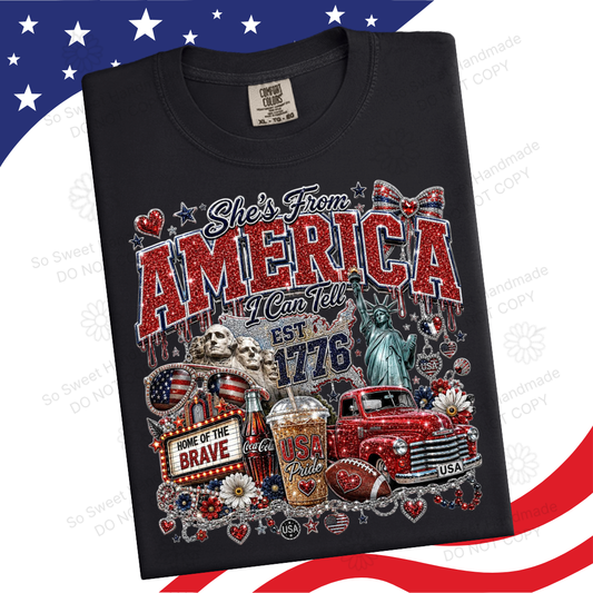 SHE'S FROM AMERICA I CAN TELL - Black