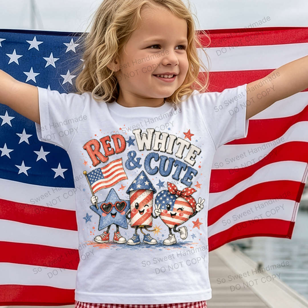 Red White and Cute - White