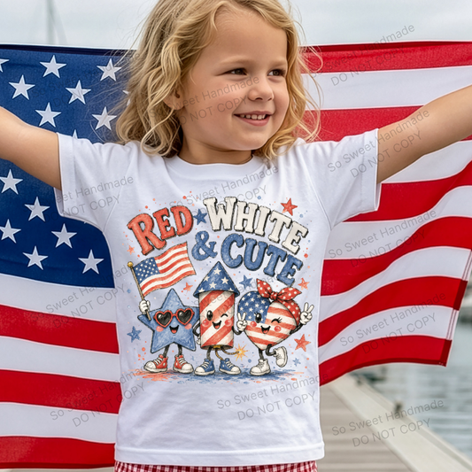 Red White and Cute - White